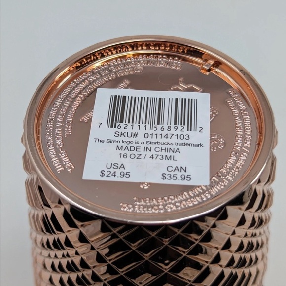 Starbucks Rose Gold Tumbler 16oz. Holiday Edition New! - Picture 4 of 5